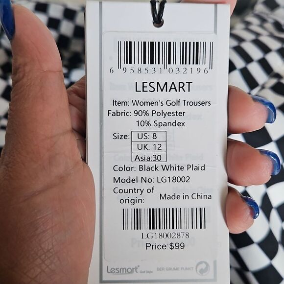 Black and White Checkered Golf Pants - Picture 8 of 16